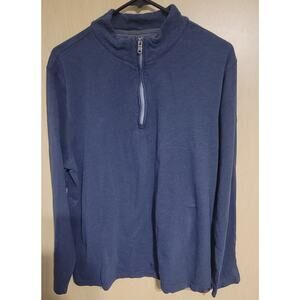 Faherty Pullover 1/4 Zip Sweater Womens Size XL Blue Long Sleeve